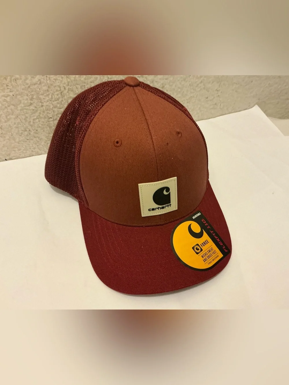 NWT Carhartt Maroon and Brown Mesh Trucker Cap